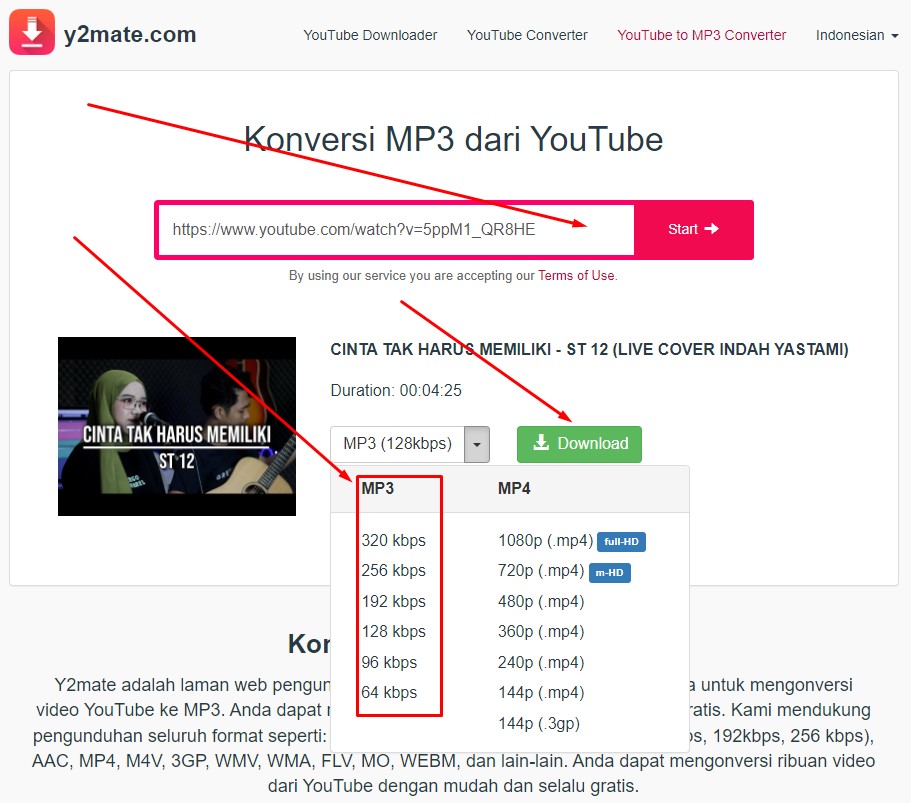 Cara download video youtube menjadi mp3