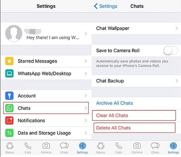 Cara menghapus data WhatsApp di iPhone