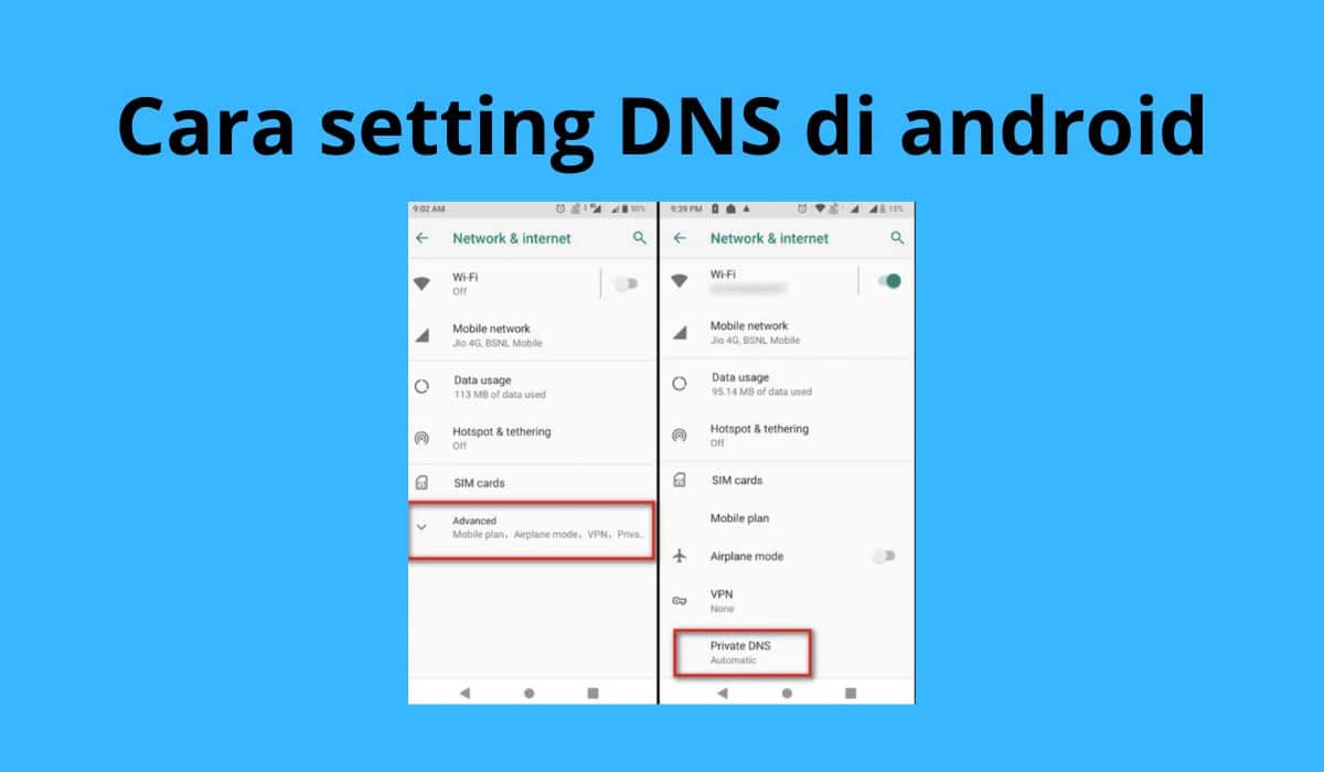 Cara setting DNS di andorid