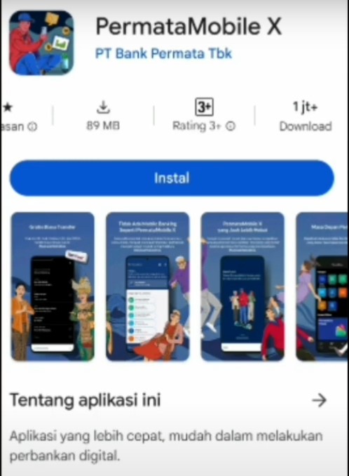 Cara login Permata Mobile X di HP baru