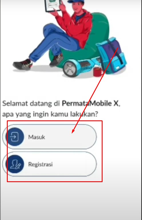 Cara login Permata Mobile X di HP baru